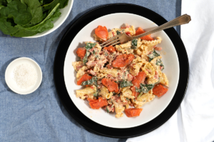 Suvie recipe, creamy red pepper salmon