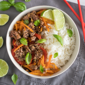 Thai Basil Beef with Jasmine Rice